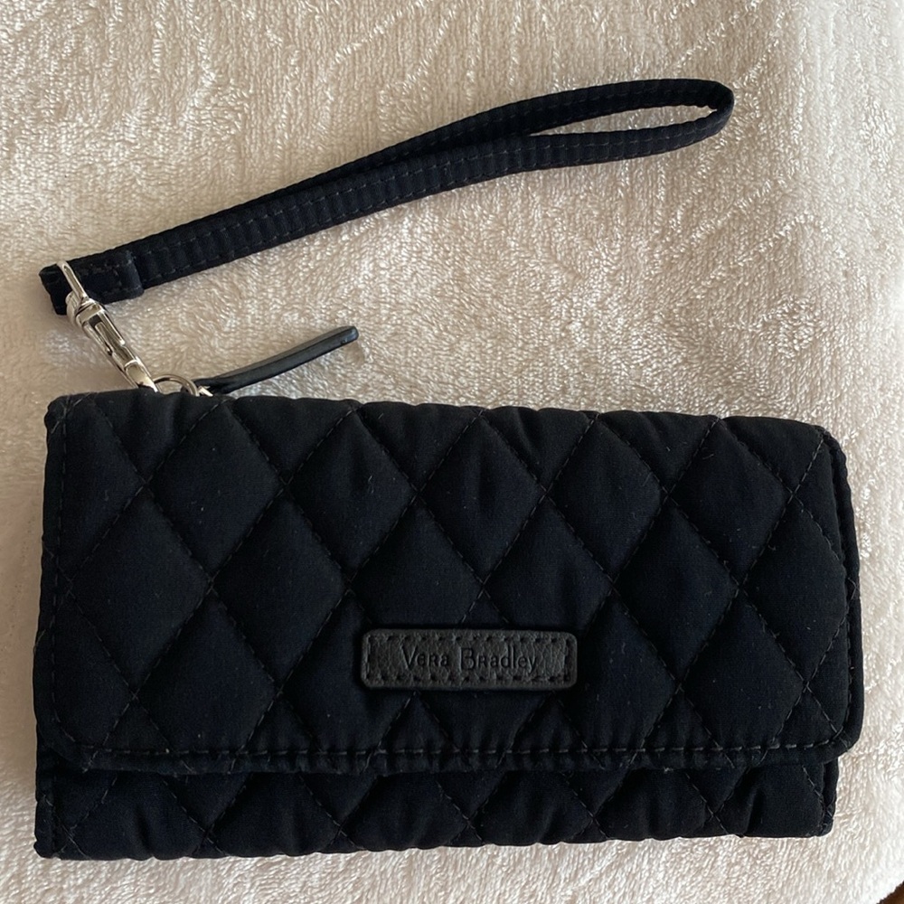 Vera Bradley Black Quilted Wristlet